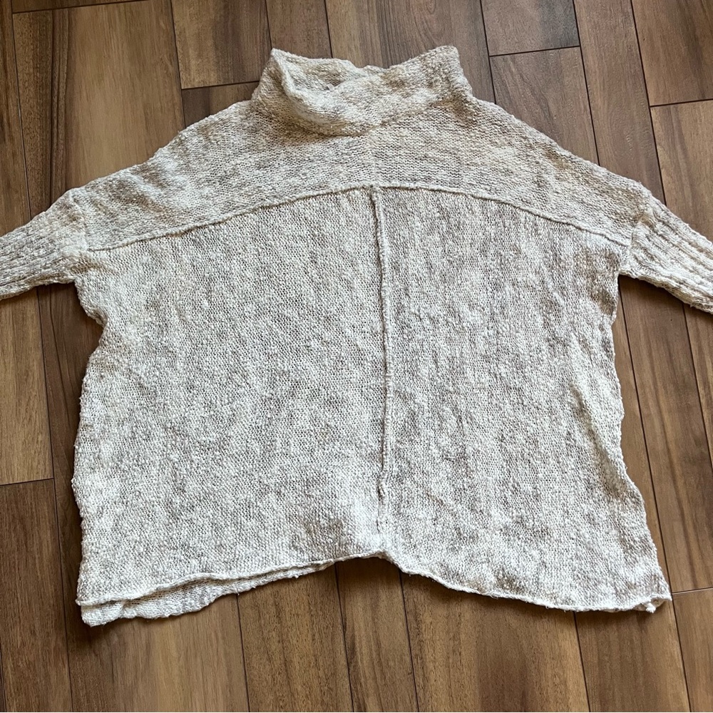 Free People Cream Turtleneck Sweater